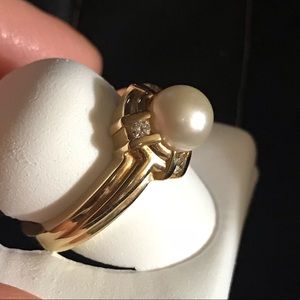 NWOT 7mm White Fresh Water Pearl Ring